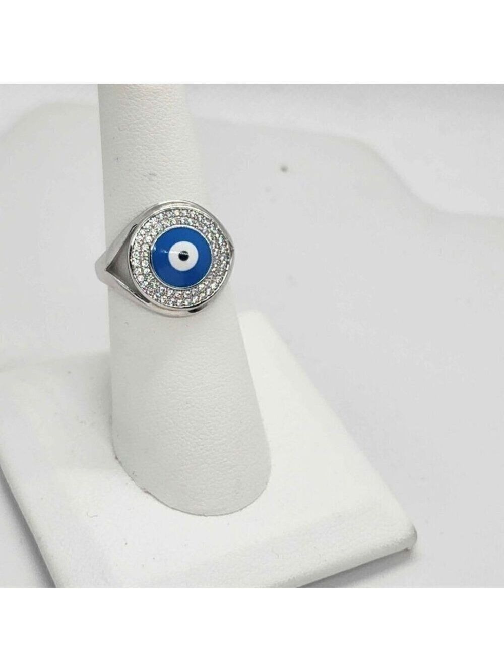 Brand New   Sterling Silver 925 Blue Evil EYE Ring